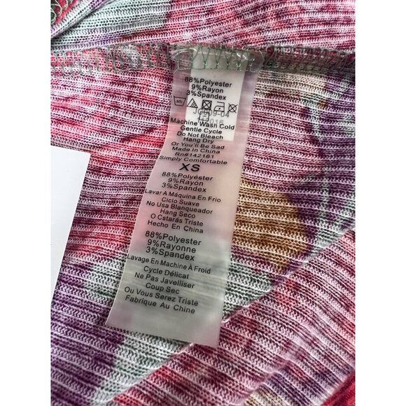 LulaRoe Joy Women's Pink Floral Sleeveless Cardigan - Picture 4 of 6